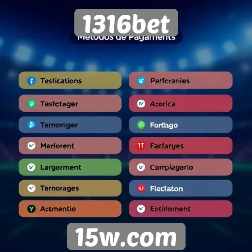Métodos de pagamento disponíveis na 1316bet